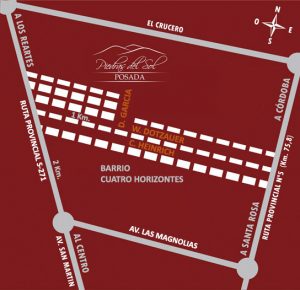 Mapa de ubicación de Posada Piedras del Sol en Villa General Belgrano